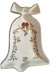 Mikasa Christmas Bell Party Candy Nut Dish Holiday Elegance Fine Porcelain 8.75