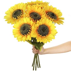 Sunflower Material: All flowers are look beautiful and ,silk with injection molding. artificial sunflowers in is made...