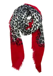 If you are familiar with Blue Pacific, this is the half size version of the original Red and White Animal Print Scarf....