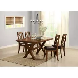 5 Piece Dining Room Table Chair Set Wooden Farmhouse Kitchen Table Furniture. The chairs set features a multi-step,...