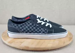 VANS Bishop Mens Size 13 Shoes Black Gray Checkerboard Skate Sneaker VN-0NLULEH