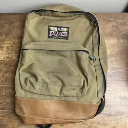 Vintage JanSport Adventure Leather Bottom Backpack Book Bag Brown Star. Preowned. Backpack has some stains in several...