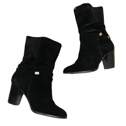 Condition is Pre-owned. Great condition! Saks fifth avenue Saxon boots. Black suede exterior. Otherwise these are in...