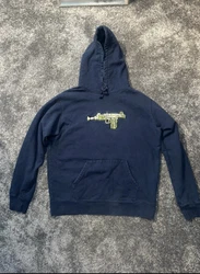 This medium size Navy Blue Supreme hoodie is a high-quality piece that seamlessly combines comfort and fashion. Made...