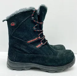 Sorel Womens Size 7.5 Icefall Lace boots. Black Suede Waterproof Snow Boots. Style: NL1850-010. Winter Lace up...