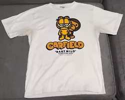 Selling a USED A Bathing Ape Bape Garfield Baby Milo Short Sleeve classic T Shirt MEN SIZE LargeGuaranteed 100%...