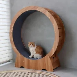 RYpetmia Large Wood Cat Exercise Wheel Cat Treadmill Running Wheel Cat IndoorToy. And its sturdy construction ensures...
