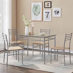 【Modern Design】This set of table and chairs with modern design is perfect for you to dine or invite your friends,...