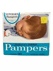New! Vintage 1960s Pampers Newborn Diapers 30ct Sealed Box New Old Stock. The first line of diapers launched and...