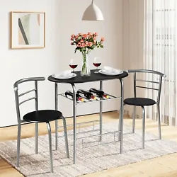 Compact Design Saves Space: This bistro table set includes one table and 2 chairs which does not take much space due to...