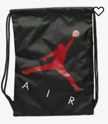Brand New Nike Air Jordan Jumpman Drawstring Gym Bag School Sports Backpack - Black/Red.  Polyester, has 1 zipper...