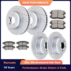 Front Rear Slotted Rotors Brake Pads Brakes Kit for 2005 - 2010 Honda Odyssey. Fit Camry Avalon Lexus ES350 Front Rear...