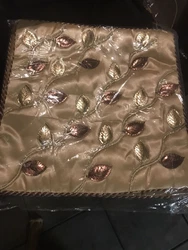 Cushion Cover Super Soft Golden Copper Leaf Pattern Home Bedroom Sofa Décor.