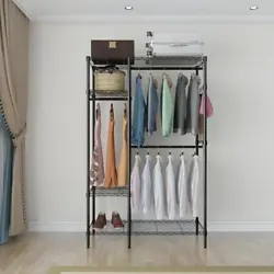Do you want to put your clothes in order?. It has 6 shelves and 3 clothes hanging bars, which are made of high-quality...