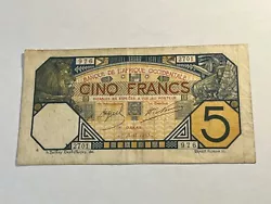 Billet Banque de lAfrique Occidentale 5 Francs 1925 (133-43/A9)