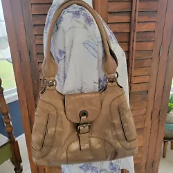Coccinelle brown leather shoulder bag hobo style purse.