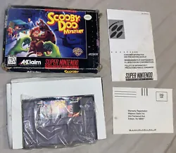 Scooby-Doo Mystery Super Nintendo Near Complete Inserts Tray In Box Snes. Tested working perfect near complete. Missing...