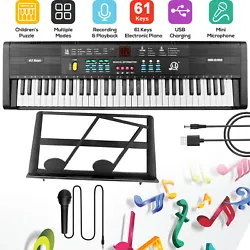 Loudspeaker: Only one loudspeaker will ring, other one is only for decoration. Black 61 Key Music Kids Electronic...