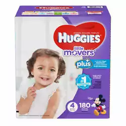 Size 4: 22-37lbs, 180ct. Huggies Plus Diapers Sizes 1 - 6. The Perks of HUGGIES Plus. In the event a product is listed...