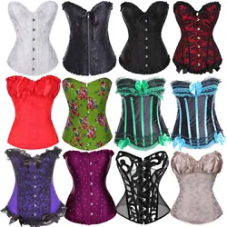 Design: This corset is lace up at the back, it can be adjustable. Material: 90% Polyester, 10% Spandex. Washing: Only...