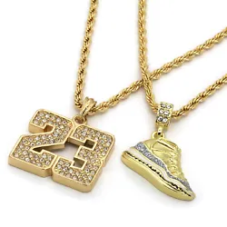 Cubic-Zirconia Cool Grey Shoe & 23 Pendant. You will receive 2 Pendant & 2 Chain. 2 CHAIN: 24