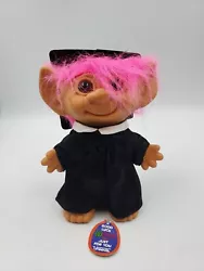 PLEASE READ AND SEE ALL PHOTOS! Includes Pink Haired Uneeda Wishnik Troll in Graduation cap and gown. Cap is made of...