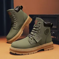 Boots 1(Pair). Toe bracket shape: round head. Style: work bootsSize Style: Casual. Color: army green, yellow, gray,...