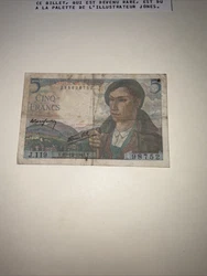 Billet - France - 5 francs 1943Pour l’état se référer aux photos.Expédition rapide et soignée
