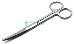 Curved-bladed Mayo scissors allow deeper penetration into the wound than the type with straight blades. The scissors is...