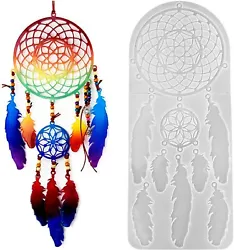 【Easy Demolding】This dream catcher silicone molds are made of safe and durable silicone material. The inside of the...