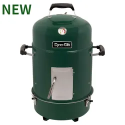 The compact charcoal bullet smoker boasts versatile cooking options and thorough heat distribution in a compact space....
