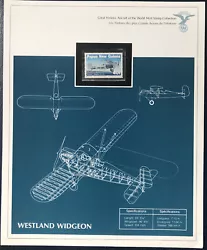 Timbre Des Plus Grands Avions De L’Histoire WESTLAND WIDGEON. Issue d’une collection