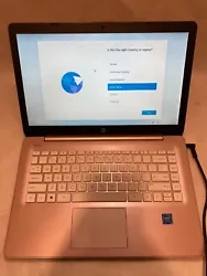 Storage 64GB eMMC. This laptop powers on, boots to Windows 11 Setup. Fair condition with a few marks, sticker residue,...