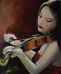 La violoniste. Vends ce magnifique tableau réalisé par Lartiste Chris-K sur toile. ACRYLIQUE SUR TOILE. Toile sur...