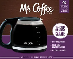 12-cup coffee carafe fits Mr. Coffee 10- and 12-cup coffee makers. Mr. Coffee. Glass construction. Pour-away handle...