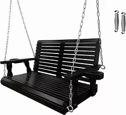 Porch swing with cupholders, two 5mm hanging chains, all tools for assembly, user manual. Two quality 7mm hanging hooks...
