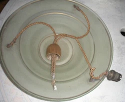 SUSPENSION VASQUE ART DÉCO 1930. HAUTEUR TOTALE : 49 cms OCCASION.