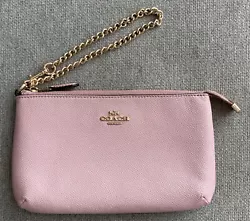 COACH Wristlet Pink Leather Chain Strap. Good condition