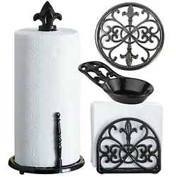 NAPKIN HOLDER - Bring a touch of French flair to your table setting with this Fleur De Lis Napkin Holder. Crafted from...