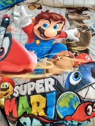 Comforter or bed quilt. Nintendo Super Mario Brothers. Realistic looking. 3d picture. Looks like Mario is right there....