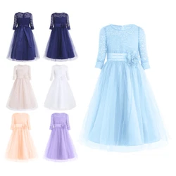 GirlsSleepwear. Kids Flower Girls Sleeveless Wedding Party Long Lace Dress Bridesmaid Prom Gown USD 7.99....