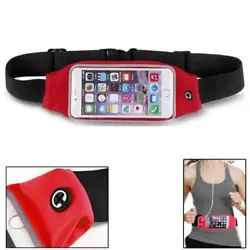 Red Sports Workout Belt Waist Bag Case Gym Pouch Reflective Cover with Touch Screen. All touch features work with this...