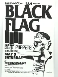 LIVE AT PERKINS PALACE IN PASADENA, CA. LOS ANGELES PUNK LEGENDS BLACK FLAG! Printed with professional grade, high...