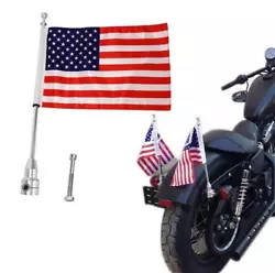 Motorcycle USA Flag Pole Mount Universal Bike Luggage Rack Mount For Harley. Luggage Rack Vertical Flag Pole & Flag....