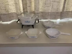 Corning Ware, Blue Cornflower, Cookware - Set Of 5 1 piece says P-2 1/2-B _ 2 1/2 quart 1 piece says P-41-B _ 1 3/4...