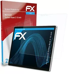 Ultra-transparent et à revêtement dur: atFoliX 2 x FX-Clear Protecteur décran pour Microsoft Surface Book 2 (15...