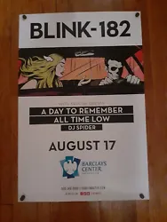BLINK 182 RARE CONCERT POSTER BROOKLYN NYC INDUSTRY PROMOTER CONCERT BILL 24X36.  INDUSTRY  PROMOTER CONCERT POSTERS...