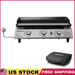3-Burner Portable Gas Grill Griddle Outdoor BBQ Camping Tabletop 26400 BTU New. It is a dedicated griddle that...