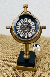 Beautiful Brass Desk Clock. Brass Made. Antique Finish.