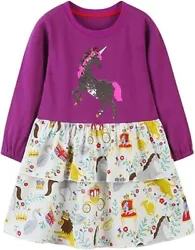 Purple bodice; long sleeves with elastic cuffs; pullover; front unicorn applique made of flip sequins and color change...